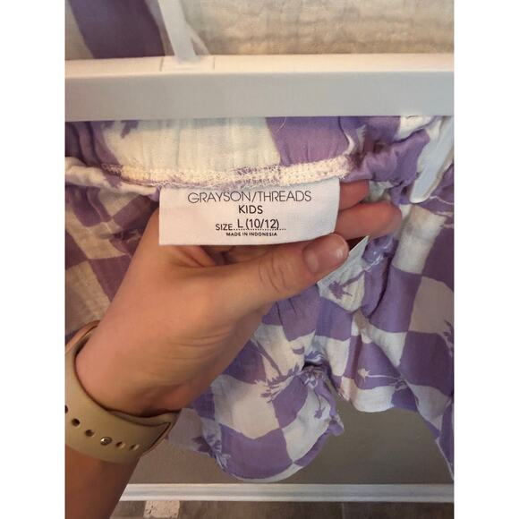 NWT Grayson Threads Kids Purple Checkered Matching Set | Size L - Picture 5 of 7